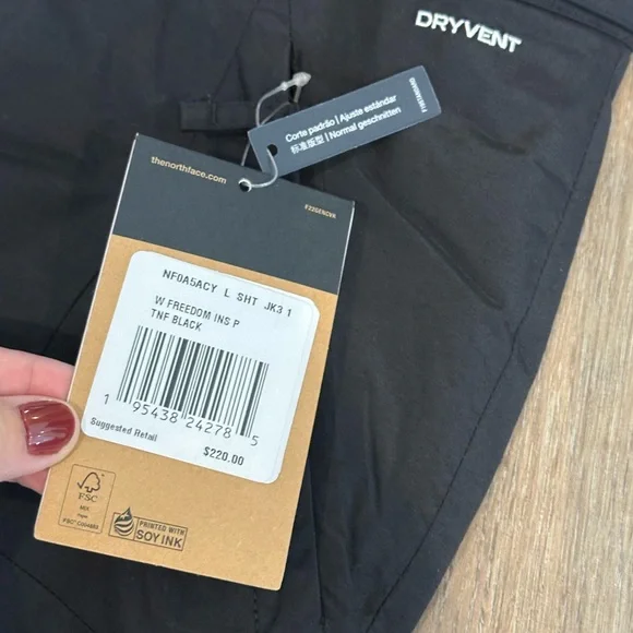 NWT The North Face Women’s Freedom Insulated Snow Ski Pants, Size Large Short!